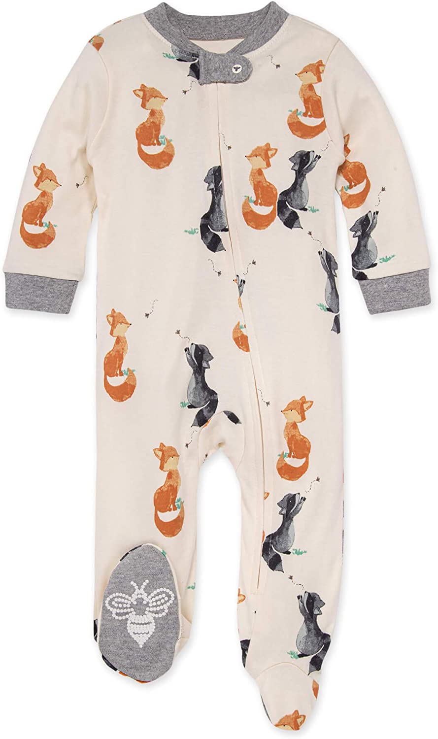 Burt's Bees Baby Baby Boys' Sleep and Play Pjs, 100% Organic Cotton One-Piece Romper Jumpsuit Zip Front Pajamas