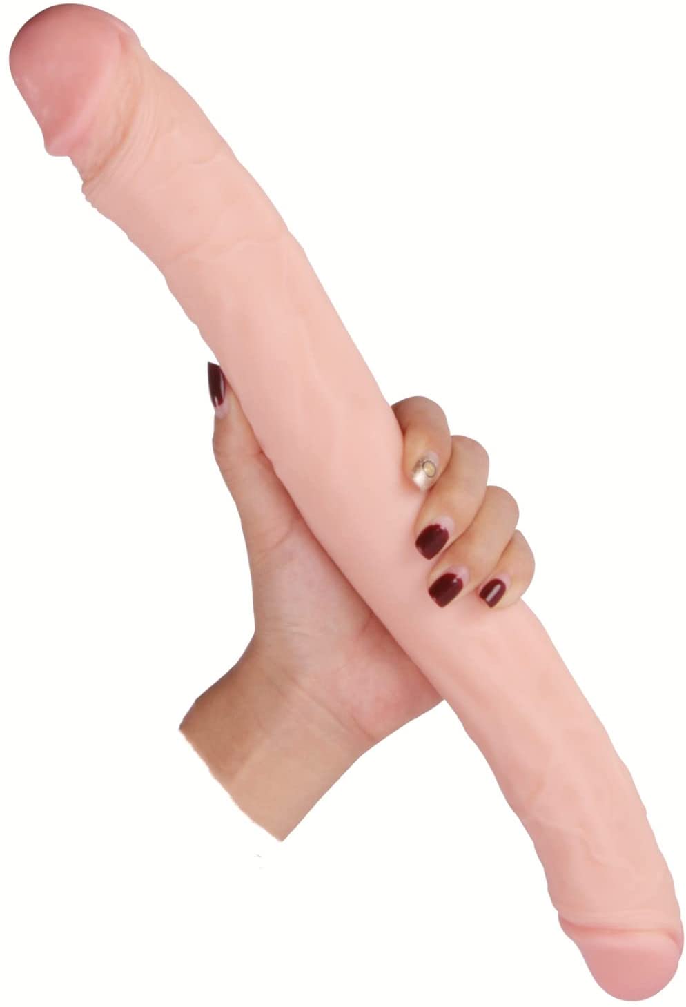 Realistic Double-Ended Dildo Adult Toy Lesbian, 14.96 Inch Silicone Double Sided Dildos for Women, Waterproof Flexible Double Dong with Curved Shaft for Vaginal G-spot and Anal Play (Peter's Dick)
