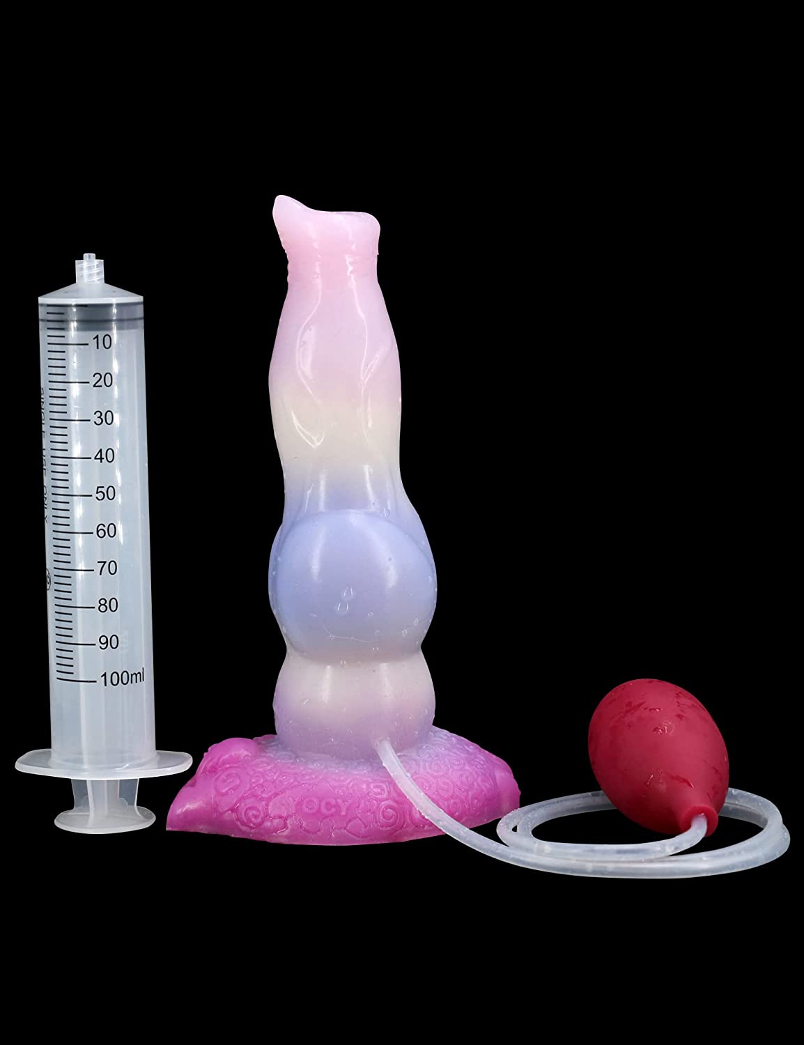 8 inch Realistic Squirting Sea Jelly Color Silicone Dragon Dildo with Suction Cup for Hands-Free Play, Big Pink Squirting Dildo Thick Anal Plug Sex Toy for Women Men Gay and Couples