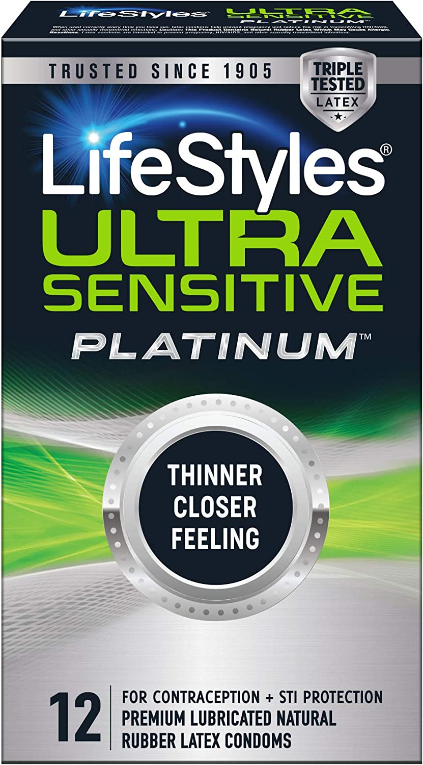 Lifestyles Ultra Sensitive Platinum Condoms, 12 Count