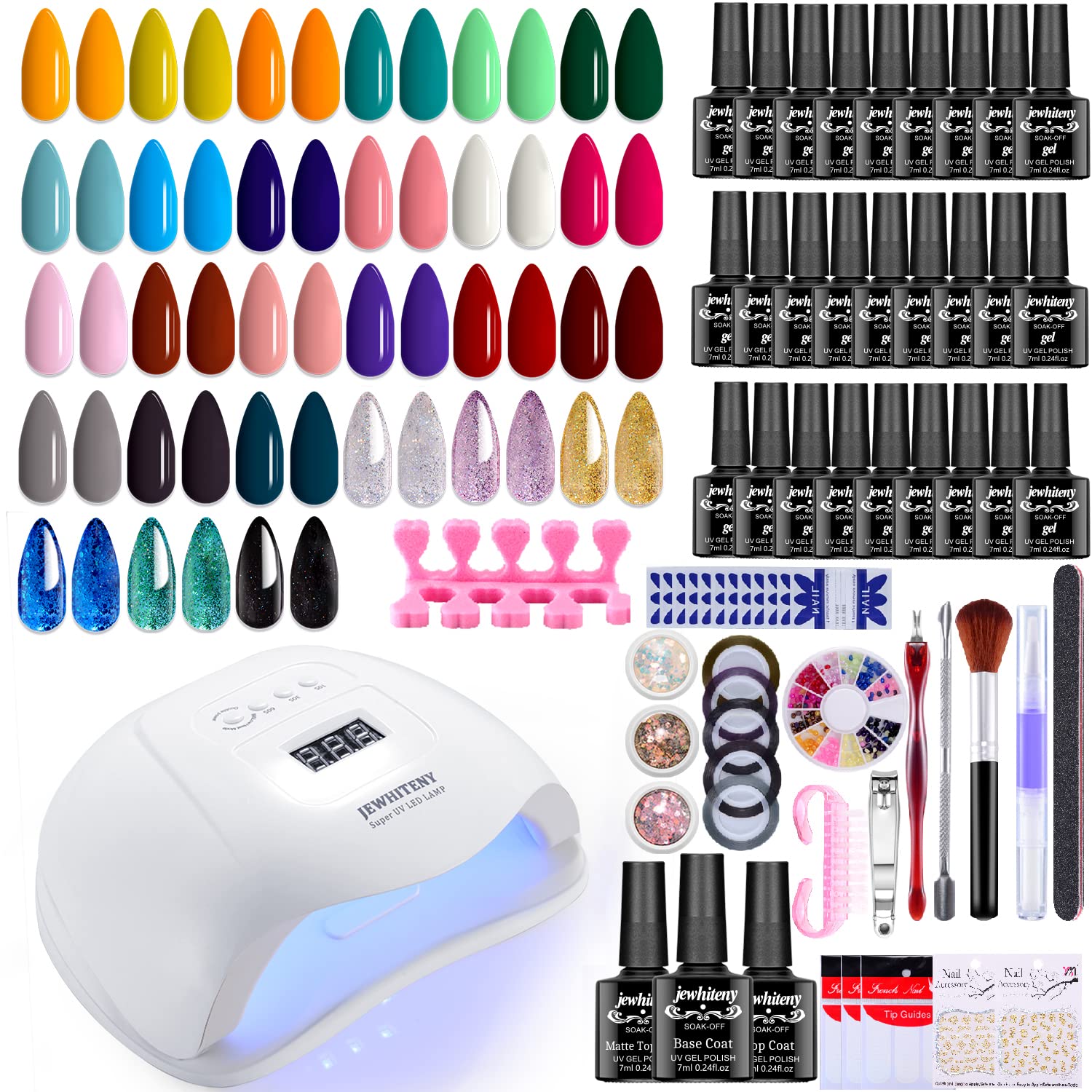 27 Colors Gel Nail Polish Kit with U V Light, 120W UV LED Nail Dryer Lamp Curing Gel Nail Polish Set Popular Gel Nail Polish Set DIY at Home, Nail Manicure Tools