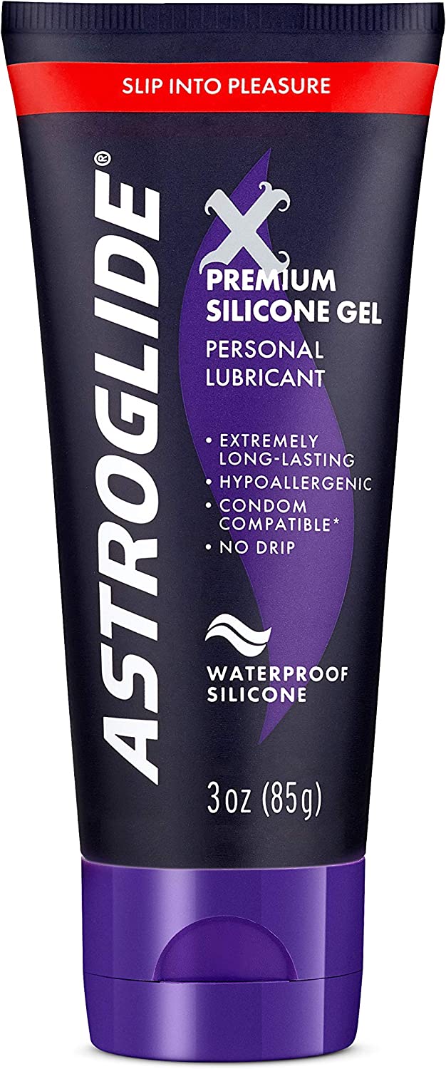 Astroglide X Silicone Based Sex Lube Gel (3 oz.) | Waterproof & Long-Lasting Personal Lubricant Gel | Condom Safe | Not Made with Parabens or Glycerin | Intimate Lube for Couples, Men and Women