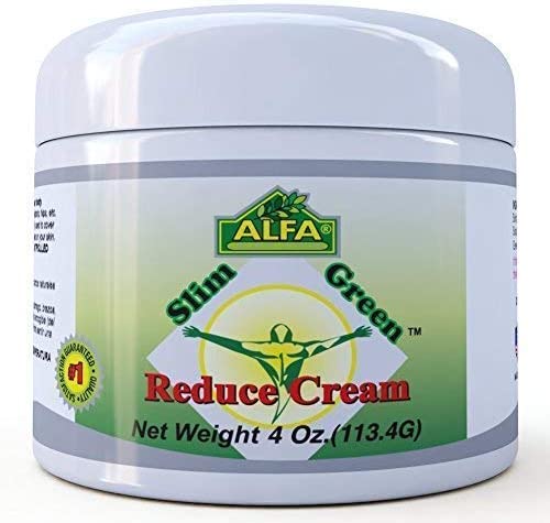 ALFA VITAMINS Premium Slim Green Reduce Cream Weight Loss & Fat Burning Support for Men & Women with Workout - Does Not Stain Or Grease - Organic Natural Ingredients - Made in USA - 4 oz