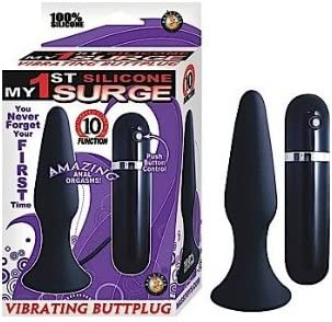 Novelties By Nasswalk My First Silicone Surge Vibrating Butt Plug 5" Inch Black