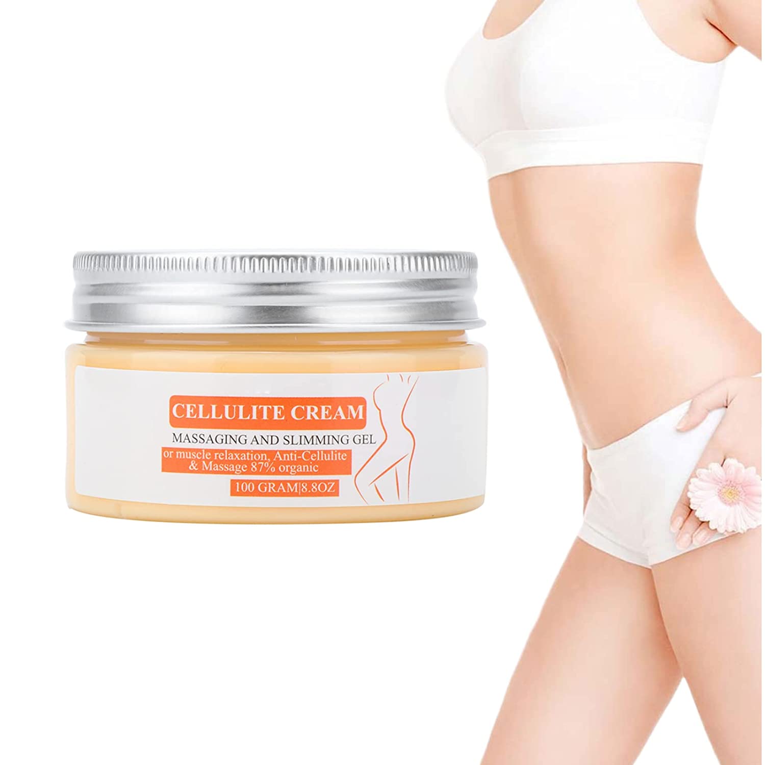 Anti Cellulite Cream, Massage Slimming Cream, Hot Cream for Men and Women, Firming Cream for Weight Loss for Thighs, Legs, Abdomen, Arms and Buttocks 100g