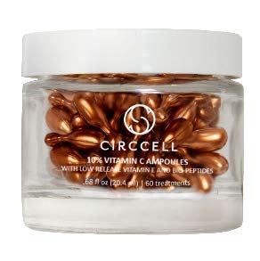 CIRCCELL Vitamin C Ampoules for Face and Neck- Skin Brightening Serum, 60 Count
