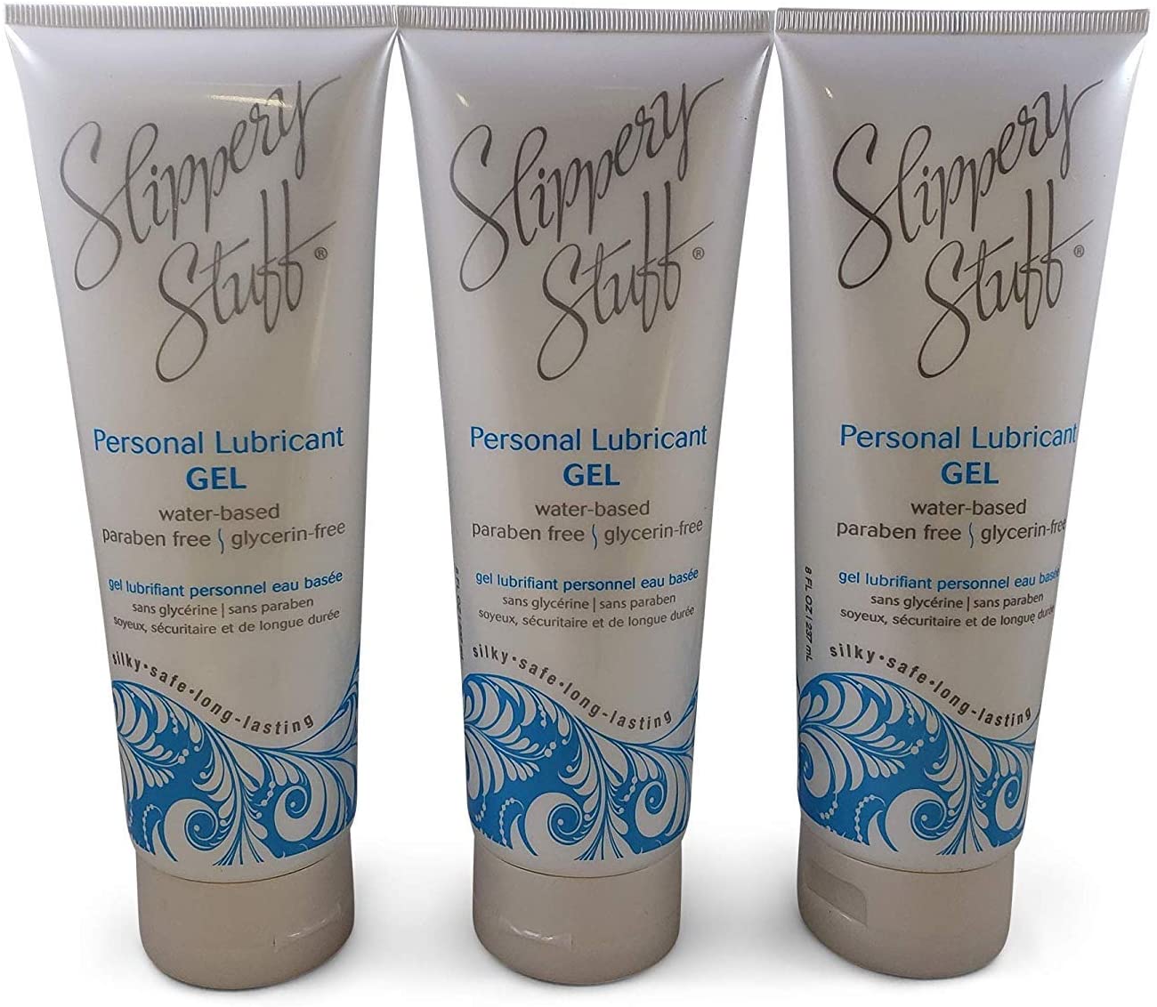 Slippery Stuff Water-Based Longlasting Personal Lubricant Gel, 8 oz (3 Pack)