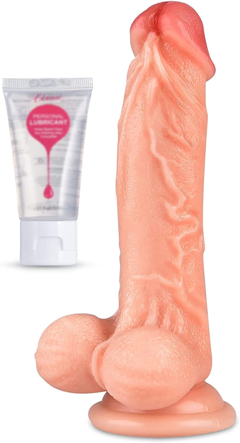 Realistic Dildo with Strong Suction Cup - 7.3 Inch Silicone Thick Dildo for Beginners & Deep Throat Training UTIMI Anal Sex Extremely Soft Adult Toys G spot for Women