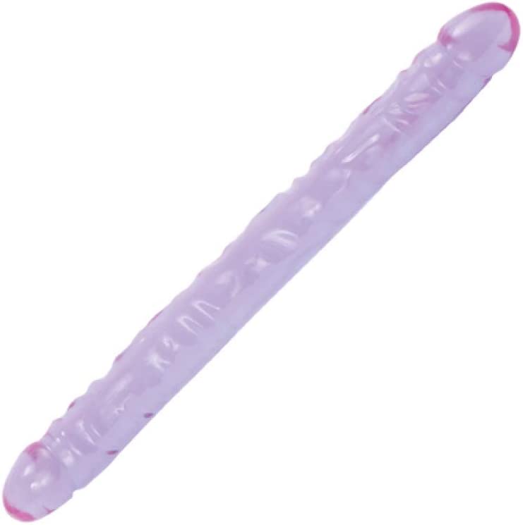 Doc Johnson Crystal Jellies - Double Dong -18 Inch - 1.8 Inches Wide - Double Sided Dildo - Proudly Made In America - Purple