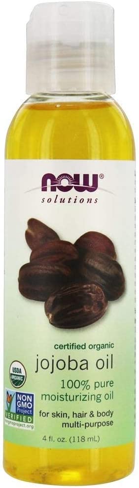 NOW Solutions, Organic Jojoba Oil, Moisturizing Multi-Purpose Oil for Face, Hair and Body, 4-Ounce