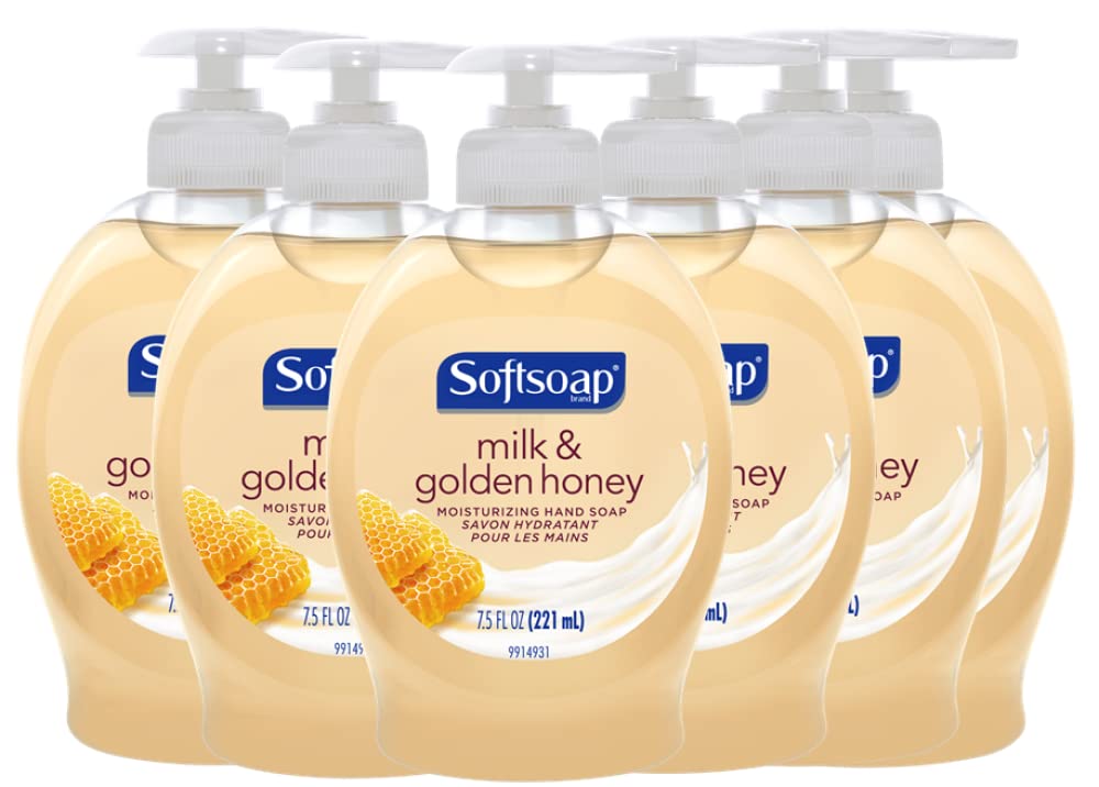 Softsoap Moisturizing Liquid Hand Soap, Milk and Honey, 7.5 Fluid Ounce (Pack of 6) (Package may vary)