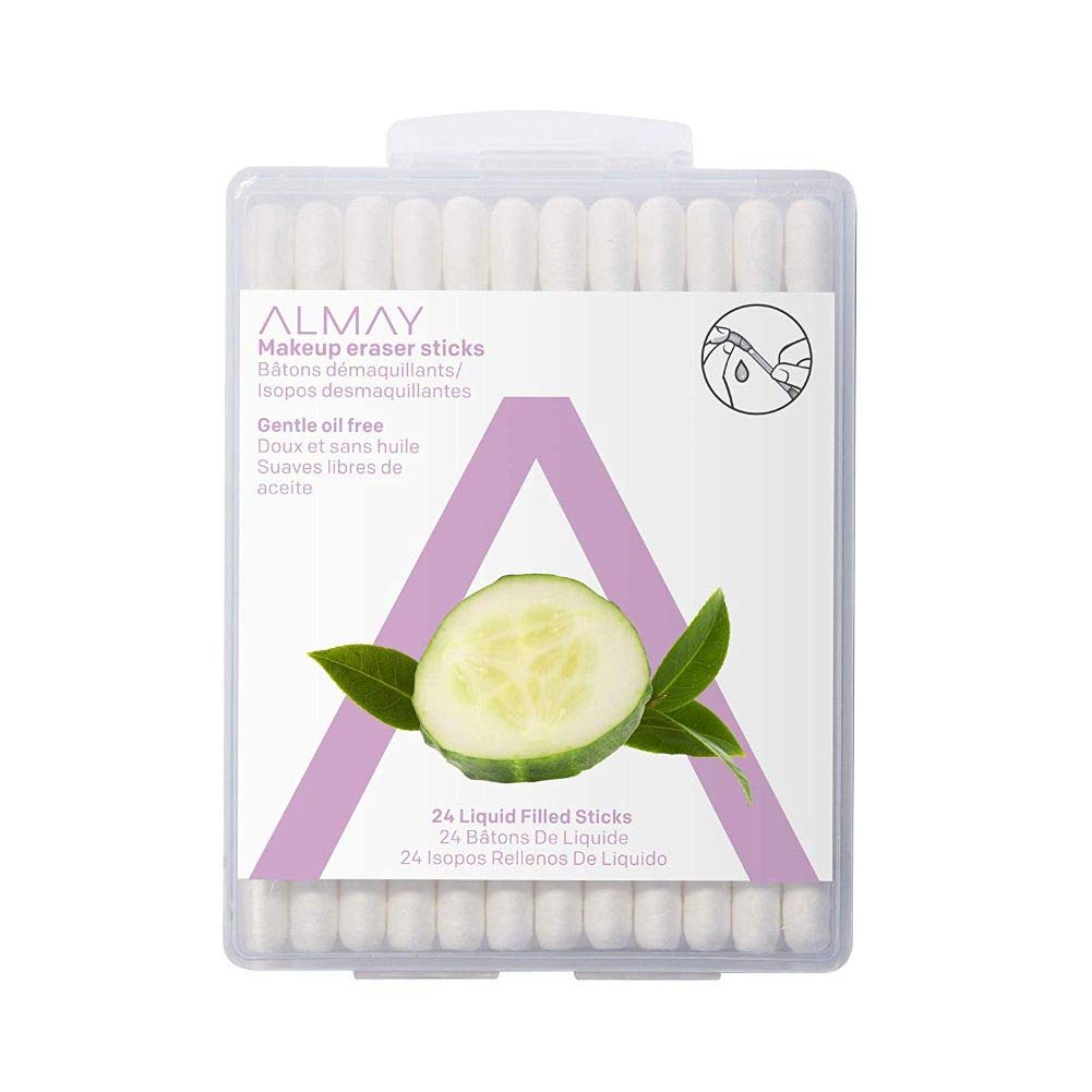 Eye Makeup Remover Sticks with Aloe by Almay, Oil Free, Hypoallergenic, Fragrance-Free, Dermatologist & Ophthalmologist Tested, 24 Count (Pack of 1)