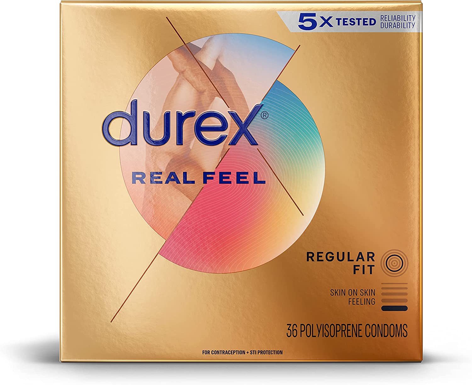 Condoms for Sex, Non Latex Durex Avanti Bare Real Feel Lubricated Condoms, Regular Fit, Non Latex Condoms for Men with Natural Skin on Skin Feeling, FSA and HSA Eligible (Packaging may Vary),36 Count