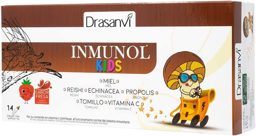 Drasanvi Inmunol Kids 14 Vials 200ml – Contributes to The Maintenance of The Immune System Under Normal Conditions - Eco Friendly - Natural Ingredients - Vitamins