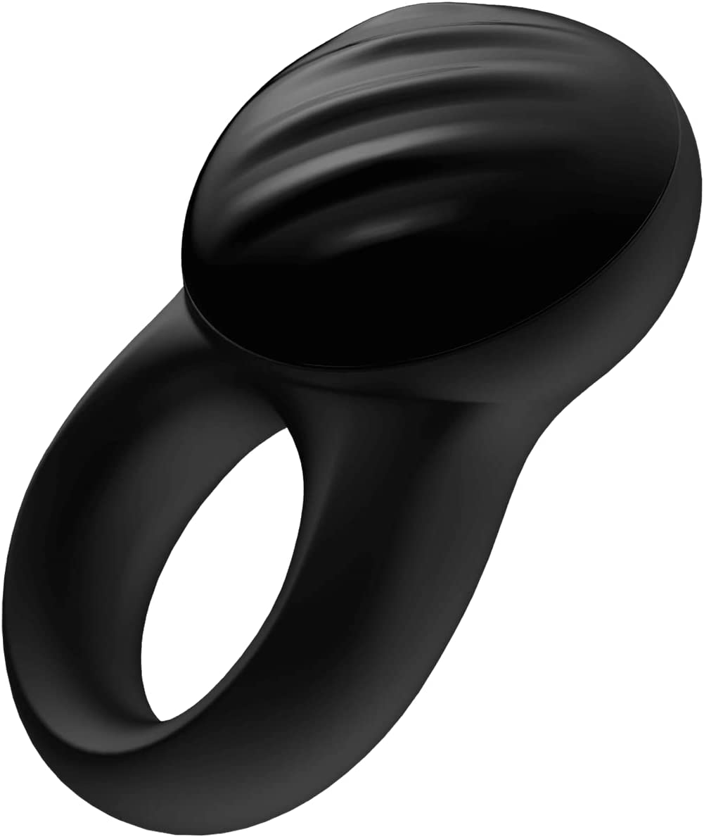 Satisfyer Signet Ring Vibrating Cock Ring with App Control - Vibration Silicone Penis Ring for Longer, Harder, Stronger Erections - Compatible with Satisfyer App, Waterproof, Rechargeable