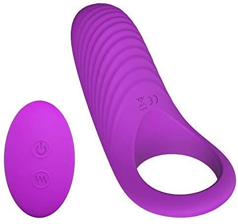 Vibrating Cock Ring, Remote Control 9-Speed Penis Ring Vibrator Medical Silicone Waterproof Rechargeable Powerful Vibration Sex Toy for Male and Couples (Purple)