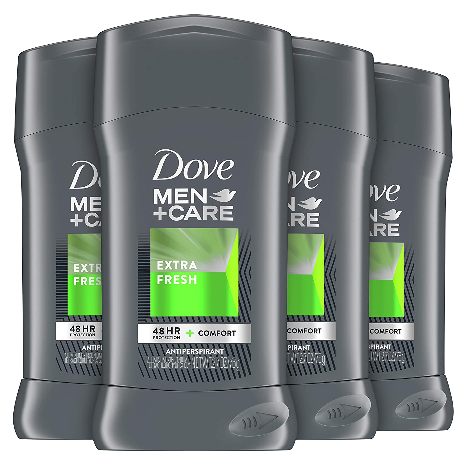 Dove Men+Care Antiperspirant Deodorant With 48-hour sweat and odor protection Extra Fresh Antiperspirant for men formulated with vitamin E and Triple Action Moisturizer | 2.7 Ounce (Pack of 4)