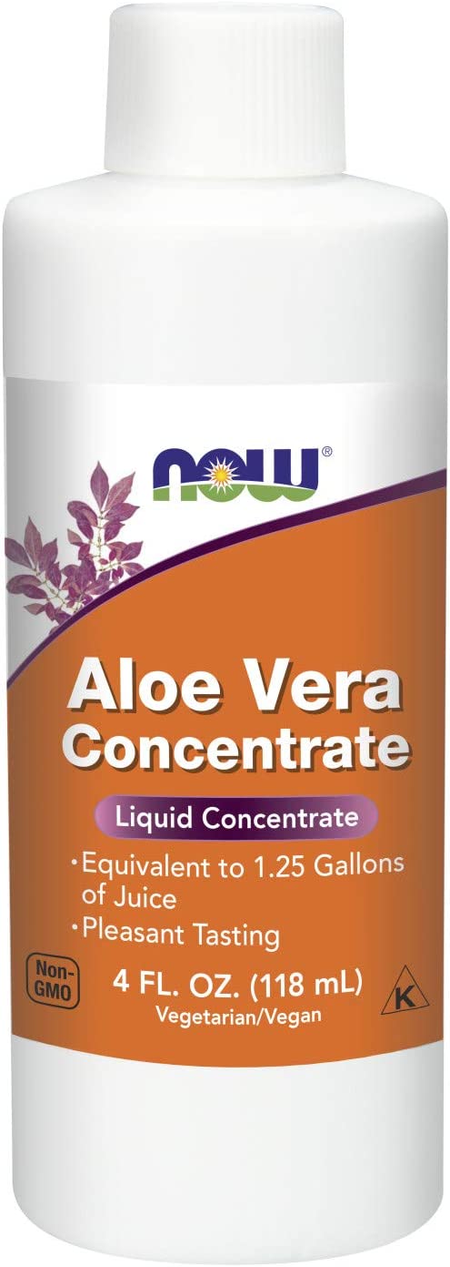 NOW Supplements, Aloe Vera Concentrate (40:1 Concentrate Contains Active Polysaccharides), 4-Ounce