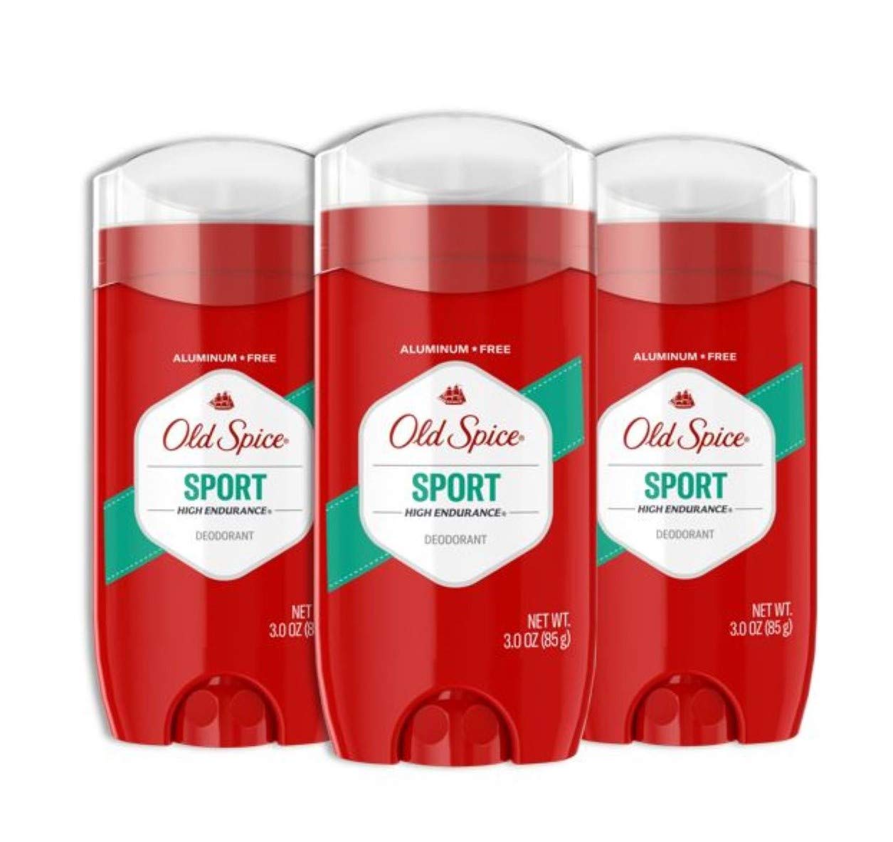 Old Spice Aluminum Free Deodorant for Men, High Endurance Sport, Fathers Day Gift, 3 Oz Each, Pack Of 3