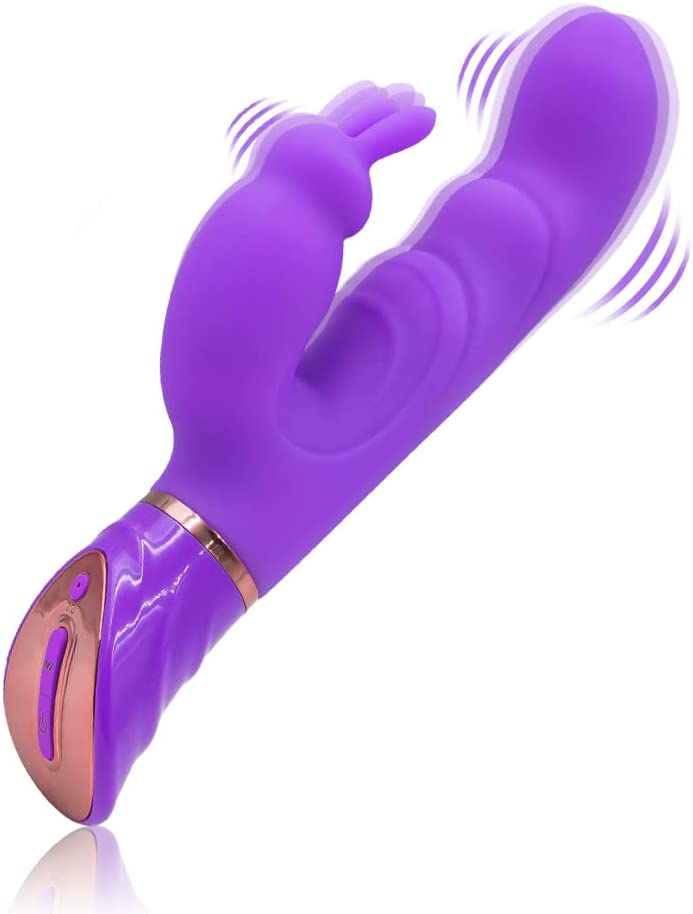 Rabbit Vibrator with 2 Motors & 10 Modes Powerful Large Dildo G Spot Vibrator Silicone Clit Stimulator Sex Machine Soft Female Personal Massager Vibrators Adult Sex Toys for Women